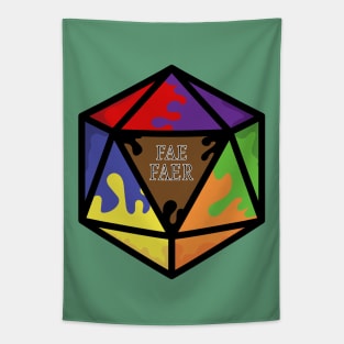 Rainbow Pronoun Pride D20 Fae/Faer Tapestry