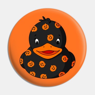 Pumpkin Pattern Rubber Duck Pin