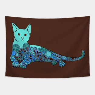 Artistic Colorful Cat Tapestry