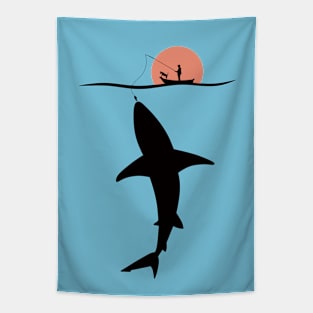 SHARK FISHING Tapestry