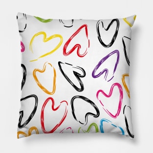 Sketched Hearts Pattern Pillow