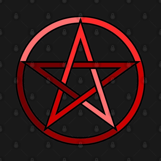 Red Pentagram Pentacle by Wicca Fairy