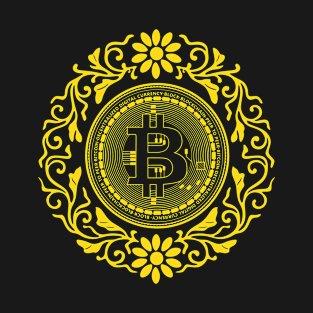 Bitcoin with floral frame T-Shirt