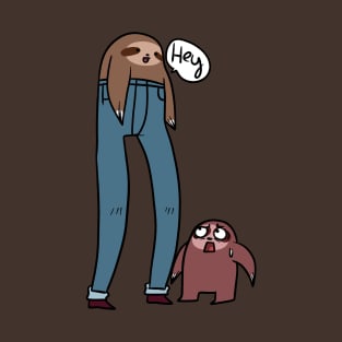 Tall Sloth Wearing Pants T-Shirt