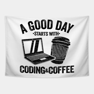 Coding & Coffee Day Programmer Software Developer Gift Tapestry