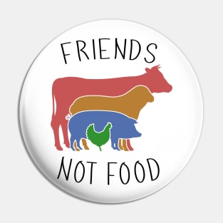 Friends Not Food - Vegan Farming Hippie Pin