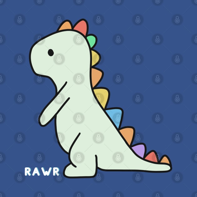 Rawr cute dino pastel color by PixieMomma Co