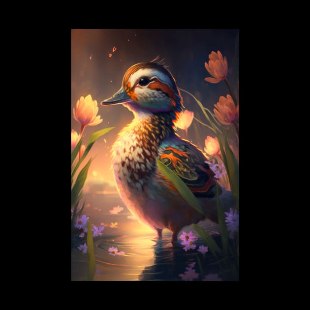 Duck Bird Animal Portrait Painting Wildlife Outdoors Adventure by Cubebox