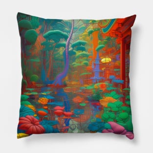 Neon Waterlillies Pillow