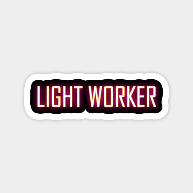 Light Worker in Pink Neon Lights Magnet by Benny Merch Pearl