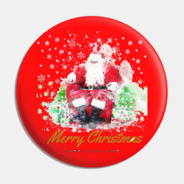 Merry Christmas and a Happy New Year Pin by Just-One-Designer 