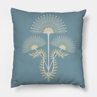 MIMOSA Art Deco Floral in Cream White and Sage Green - UnBlink Studio by Jackie Tahara Pillow