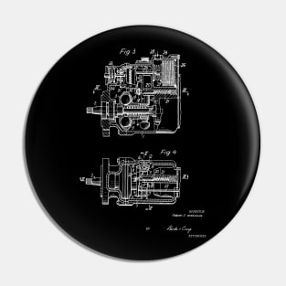 Control Mechanism for Adjusting the Fuel Engine Vintage Patent Hand Drawing Pin