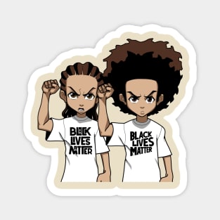 Riley And Huey Freeman Protesting Magnet