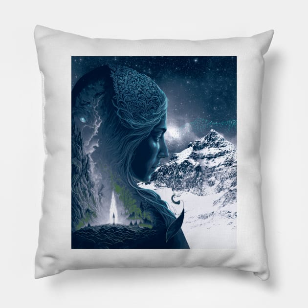 Mysteries of The Mountain Pillow by Clifficus