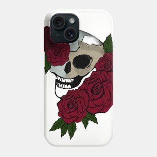 Skull with roses Phone Case