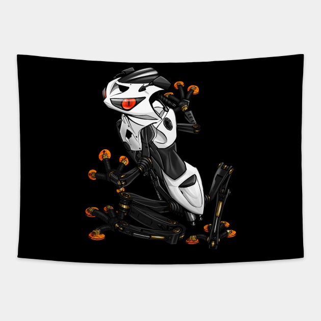 Kawasaki ZX6R Frog White Tapestry by MOTORIND