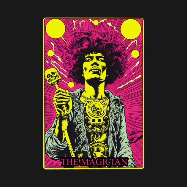 The Magician Classic Rocker Tarot Card Art Tee: Musical Alchemy by Soulphur Media