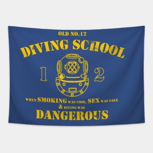 Funny Commercial Diver - Old No.12 Diving School Tapestry