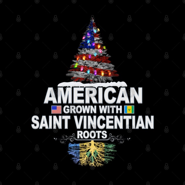 Christmas Tree  American Grown With Saint Vincentian Roots - Gift for Saint Vincentian From St Vincent And The Grenadines by Country Flags