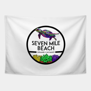 Seven Mile Beach Grand Cayman Islands Sea Turtle Tapestry