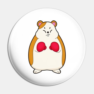 Hamster as Boxer with Boxing gloves Pin