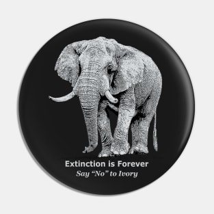 African Elephant "Say No to Ivory" Wildlife Apparel Pin