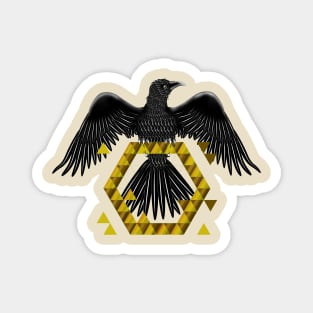 Raven Wings Golden Icon Magnet