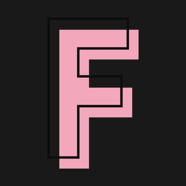 F Letter Initial Monogram Minimal Linear Pink Girly by Asilynn