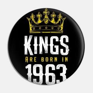 kings are born 1963 birthday quote crown king birthday party gift Pin