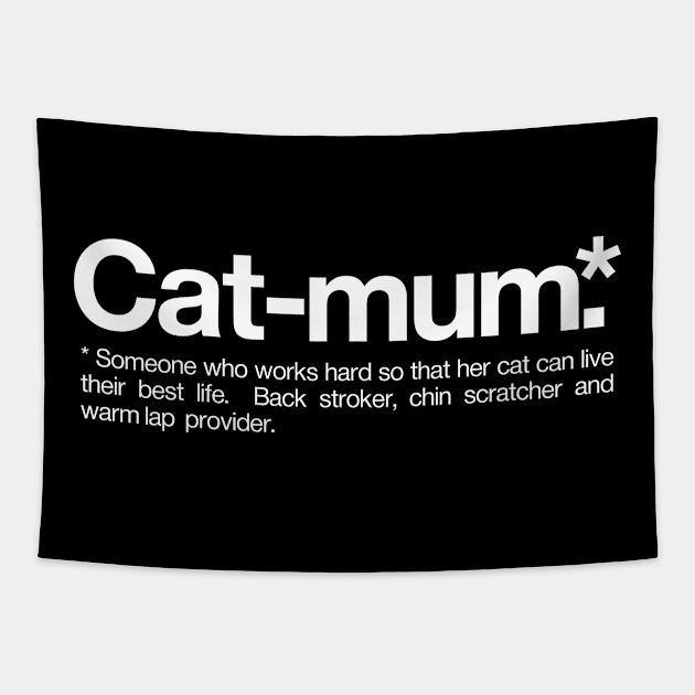 Cat mum Definition Tapestry by Positive Lifestyle Online