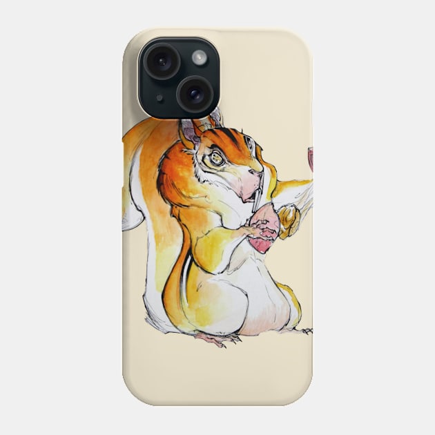 Striped Squirrel Phone Case by yuvhermon