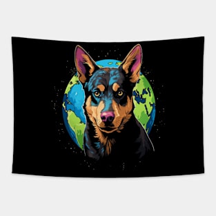 Australian Kelpie Earth Day Tapestry