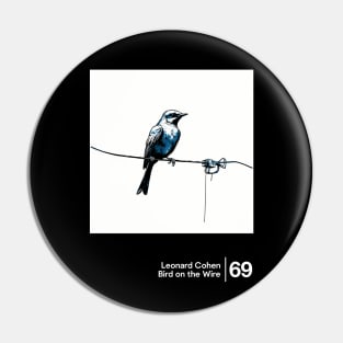 Bird on the Wire - Minimalist Graphic Design Artwork Pin