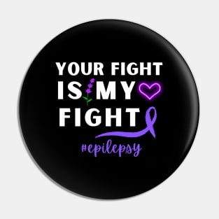 Fight Epilepsy Awareness Month Seizure October November 17th Cancer Survivor Purple Ribbon Cancer Support Hope Love Mental Health Depression Anxiety Inspirational Motivational Gift Idea Pin