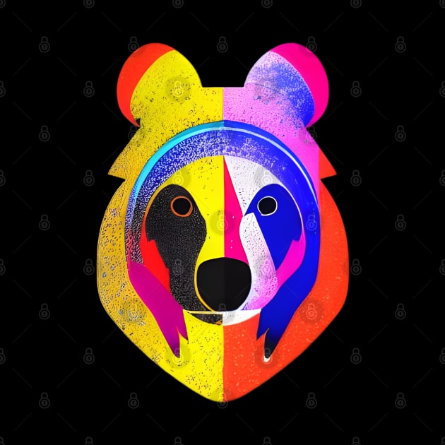 Pop Art Bear Face by Chance Two Designs