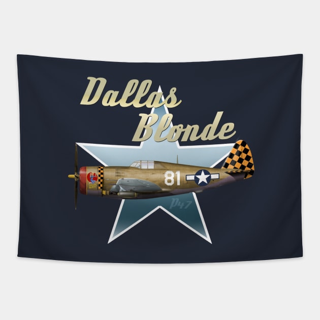 Dallas Blonde P47 Thunderbolt Tapestry by Spyinthesky