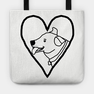 My Valentines Toby Dog Outline Tote