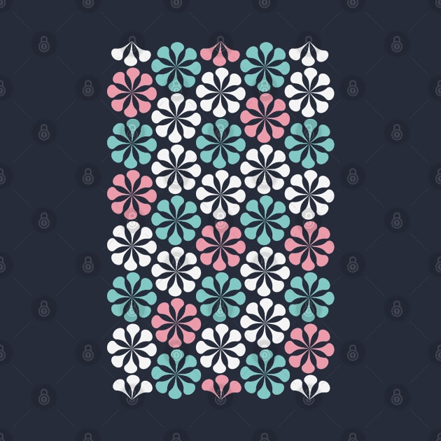 Mod flower pattern (blue, white and pink) by lents