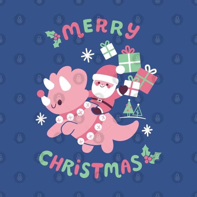 Santa Riding A Dinosaur by KristyKate