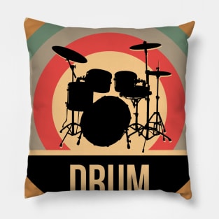 Retro Vintage Drums Gift For Drummers Pillow
