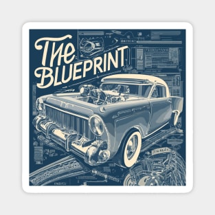 hot rod blueprint Magnet