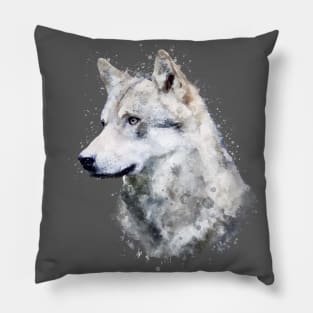 Dramabite Watercolor wolf wolves lover artsy artistic animal wildlife Pillow