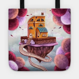 House on a flying island Tote