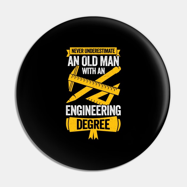 Old Man Engineering Grandpa Engineer Gift Pin by Dolde08