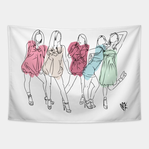 Girls Aloud Colours Tapestry by MykaDraws