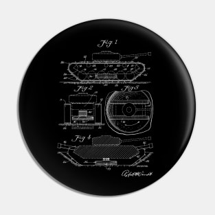 Self Digging Military Tank Vintage Patent Drawing Pin