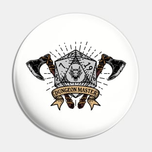 Dungeon Master 20 Sided Dice Pin