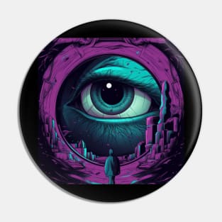 Blue and Purple Eyes Artwork Captivating Abstract Vision Pin