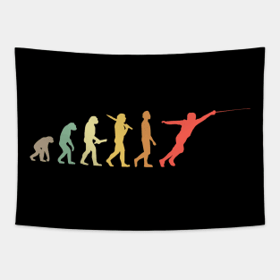 Retro Fencing Evolution Gift For Fencers Tapestry